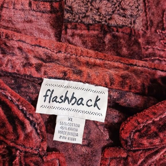 Vtg Flashback XL Velvet Embroidered Jacket Whimsigoth Witchy Boho Beaded Lace - Picture 6 of 6